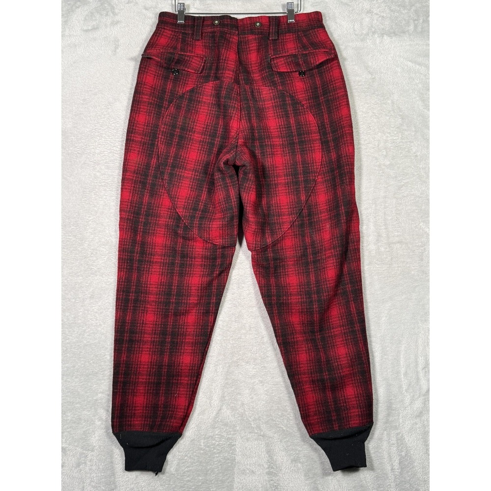 Woolrich Pants Mens 34x30 (Act 31x30) Red Plaid Wool Flannel Jogger Cuffed - Picture 10 of 13